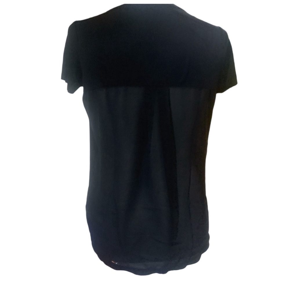 Forever 21 Blouse Black with a Sheer Back Short Sleeves Blouse Size S - Picture 2 of 4